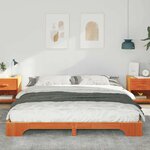 vidaXL Cadre de lit surélevé Marron 180 x 220 cm Bois massif en pin