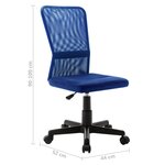 vidaXL Chaise de bureau Bleu 44x52x100 cm Tissu en maille