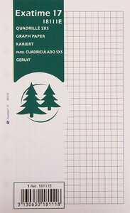 Recharge accessoire Exatime 17 quadrillé 5x5 44 feuillets 172x105 mm EXACOMPTA