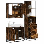 vidaXL Ensemble de meubles de salle de bain 3 Pièces Chêne fumé
