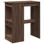 vidaXL Table de bar avec étagères chêne marron bois d'ingénierie