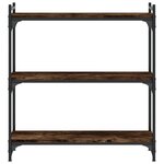 vidaXL Bibliothèque 3 niveaux chêne fumé 80x30x86 cm bois d'ingénierie