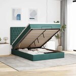 vidaXL Cadre de lit ottoman avec matelas vert foncé 140x200 cm velours