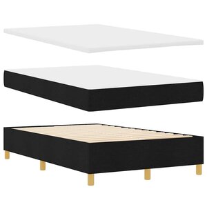 vidaXL Lit à ressorts avec matelas Noir 120 x 200 cm tissu