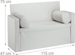 Banc dossier 2 places banquette coffre de rangement pliable assise pratique pliant 115 cm crème 13_0000374_2