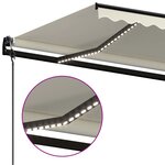 vidaXL Auvent automatique avec capteur de vent et LED 500x300 cm Crème