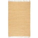 Vidaxl tapis chindi coton tissé à la main 160 x 230 cm beige