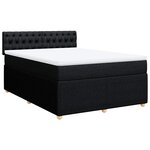 vidaXL Sommier à lattes de lit avec matelas Noir 160x200 cm Tissu