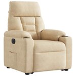 vidaXL Fauteuil inclinable électrique crème tissu microfibre