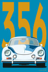 69-1109 Carte 356 Voiture de Sport Luxe Automobile Lignes emblématiques Illustration Graphique Moderne Design épuré coloré Objet de Collection pour Passionné -Avec Enveloppe 12x17cm -Fab française