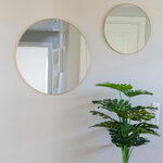 Miroir rond en aluminium avec cadre marron clair Ø 60 cm