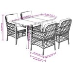 vidaXL Ensemble à manger de jardin coussins 5Pièces Noir Résine tressée