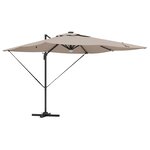 vidaXL Parasol Roma Taupe 286 x 285 x 270 cm Aluminium  Polyester