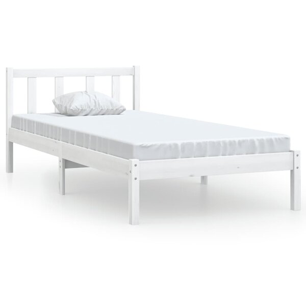vidaXL Cadre de lit sans matelas blanc bois massif 100x200 cm