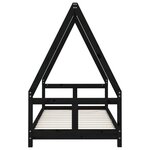 vidaXL Cadre de lit pour enfant noir 80x160 cm bois de pin massif