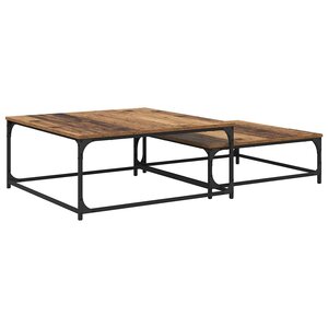 vidaXL Table basse 2 Pièces Bois Ancien Bois d'ingénierie