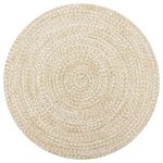 vidaXL Tapis fait à la main Jute Blanc et naturel 150 cm