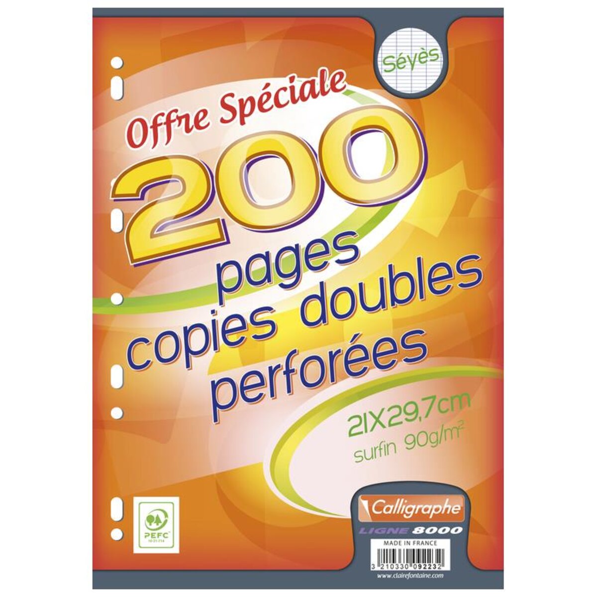 2 Paquets De Copies Doubles Clairefontaine - 400 Pages Grands Carreaux A4, Papier 90g, Perforées - Idéal école, Bureau
