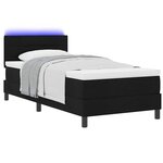 vidaXL Lit à ressorts avec matelas avec LED Noir 80 x 200 cm tissu