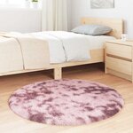 vidaXL Tapis Shaggy à poils longs NAVARRA rose poudré 100x100 cm