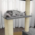 vidaXL Arbre à chat avec griffoirs en sisal Gris clair 71 cm