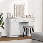 vidaXL Table de Toilette avec tiroir 3 Pièces Blanc 50 x 41 x 135 cm