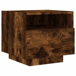 vidaXL Table de chevet avec lumières LED chêne fumé 40x39x37 cm