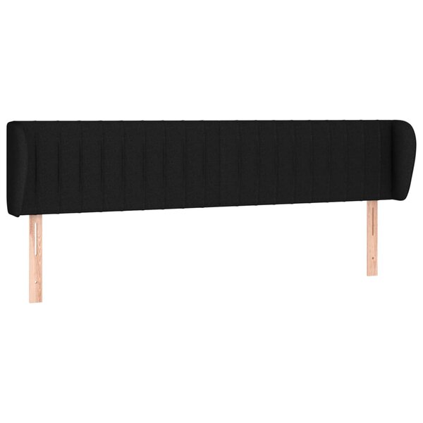 vidaXL Tête de lit avec oreilles Noir 203x23x78/88 cm Tissu