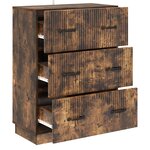 vidaXL Armoire à tiroirs Chêne fumé 66 x 34 5 x 87 cm