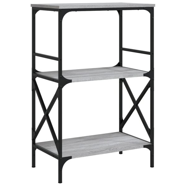 vidaXL Bibliothèque à 3 niveaux sonoma gris 59x35x90 5 cm