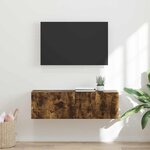 vidaXL Meuble TV mural Chêne fumé 98 x 31 x 29 5 cm Bois d'ingénierie