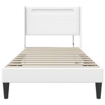 vidaXL Cadre de lit avec bandes LED Blanc 90 x 190 cm Simili cuir