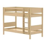 Flexa WHITE Lit superpose avec echelle droite 90 x 200 cm Barriere a barreaux Beige sable