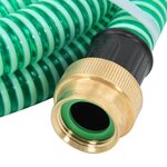 Vidaxl tuyau d'aspiration avec raccords en laiton 3 m 25 mm vert