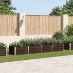 vidaXL Lit surélevé de jardin Marron 320x80x45 cm Acier galvanisé