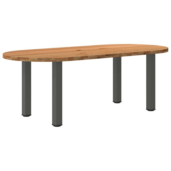 vidaXL Table à manger 220x100x74 cm bois de chêne massif ovale
