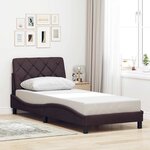 vidaXL Cadre de lit avec LED sans matelas marron foncé 80x200 cm tissu