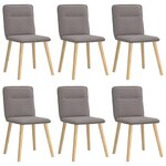vidaXL Chaises à manger lot de 6 taupe tissu