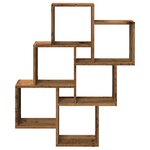 vidaXL Étagère murale sous forme de cube vieux bois 78x15x93 cm