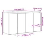 vidaXL Buffet chêne noir Chêne noir Bois 120 x 41 x 75 cm