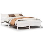 vidaXL Cadre de lit sans matelas blanc 160x200 cm bois de pin massif