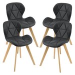 Lot de 4 chaises salle à manger similicuir 81 x 57 x 49 cm noir 03_0006776