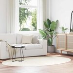 vidaXL Tapis de surface ovale HUARTE Crème 160 x 230 cm 100 Polyester