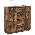 vidaXL Buffet avec tiroirs chêne fumé 100 5x35x98 5 cm bois ingénierie