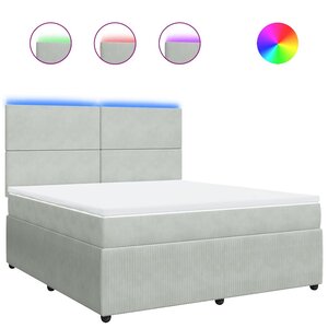 vidaXL Sommier à lattes de lit et matelas Gris clair 180x200cm Velours