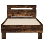 vidaXL Cadre de lit sans matelas avec tête de lit chêne fumé 90x200 cm
