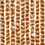 vidaXL Rideau anti-mouches ocre et blanc 100x230 cm chenille