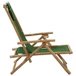 vidaXL Chaise de relaxation inclinable Vert Bambou et tissu