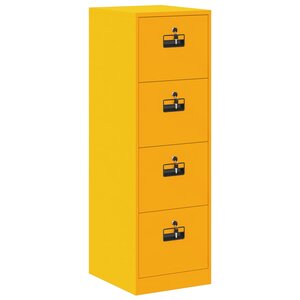 vidaXL Cabinet de Dossier 2 Pièces Jaune moutarde 44 x 50 x 106.5 cm