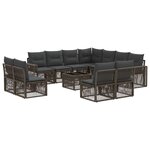 vidaXL Ensemble de canapé de jardin 12 Pièces Gris et Gris foncé